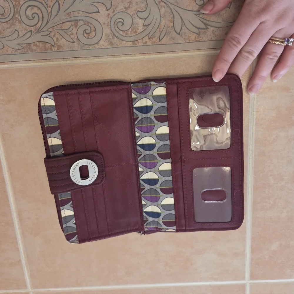 Vera Bradley Burgundy Wallet - Picture 5 of 7